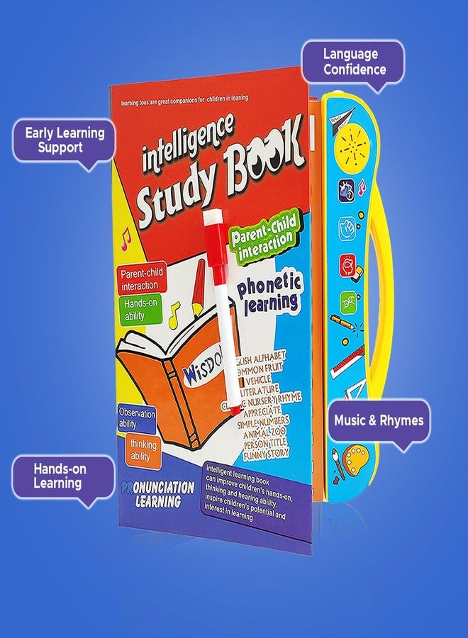 أن أتش آر كتاب NHR Kids Learn & Play Intelligence Sound Book - لعبة موسيقية تعليمية للأطفال الصغار، كتاب تعليمي تفاعلي للبنات والأولاد، Early Spark للأطفال الصغار (Ebook-9001) - Image 3
